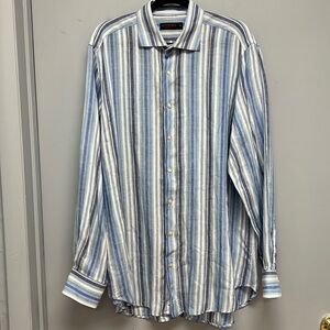 ETRO Men’s Long Sleeve 100% Flax Linen Button Down Shirt